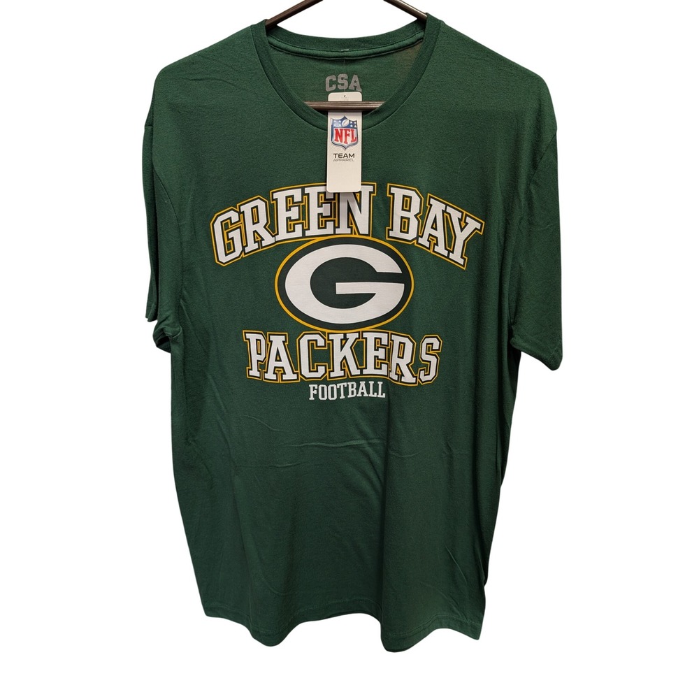 NFL Team Apparel Green Bay Packers Men Large Green NEW Graphic Football T-Shirt